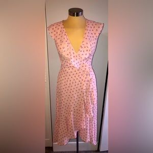 Soft pink wrap dress